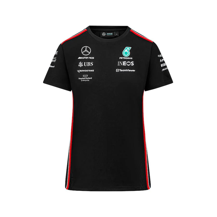 Mercedes AMG Petronas F1 2023 Team Driver T-Shirt - Black – Womens