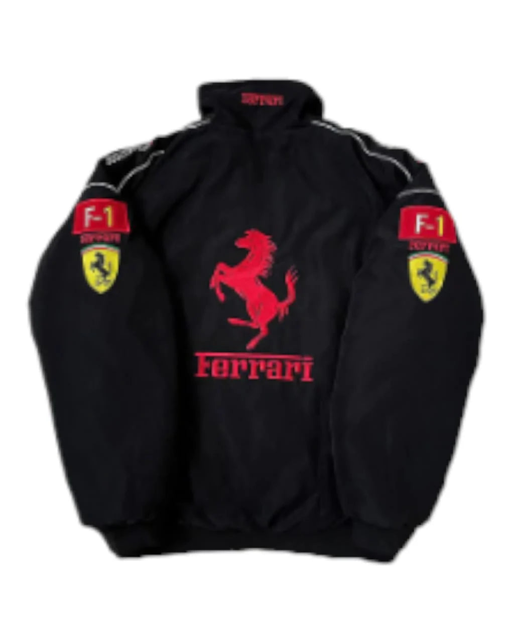 F1 Embroidry Vintage Ferrari Black Jacket