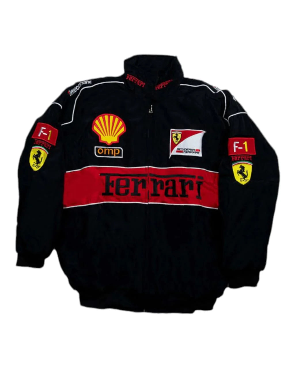 F1 Embroidry Vintage Ferrari Black Jacket