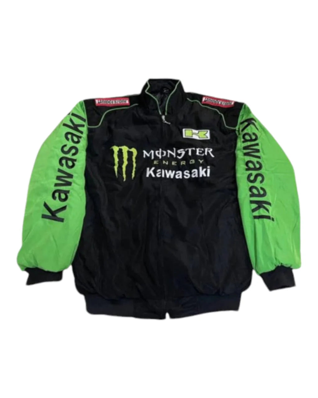 F1 Embroidry Vintage Kawasaki Jacket - Green blacK