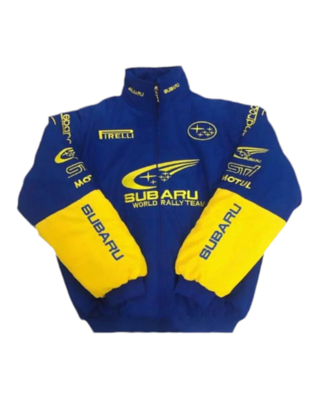 F1 Embroidry Vintage Subaru Jacket - Blue yellow