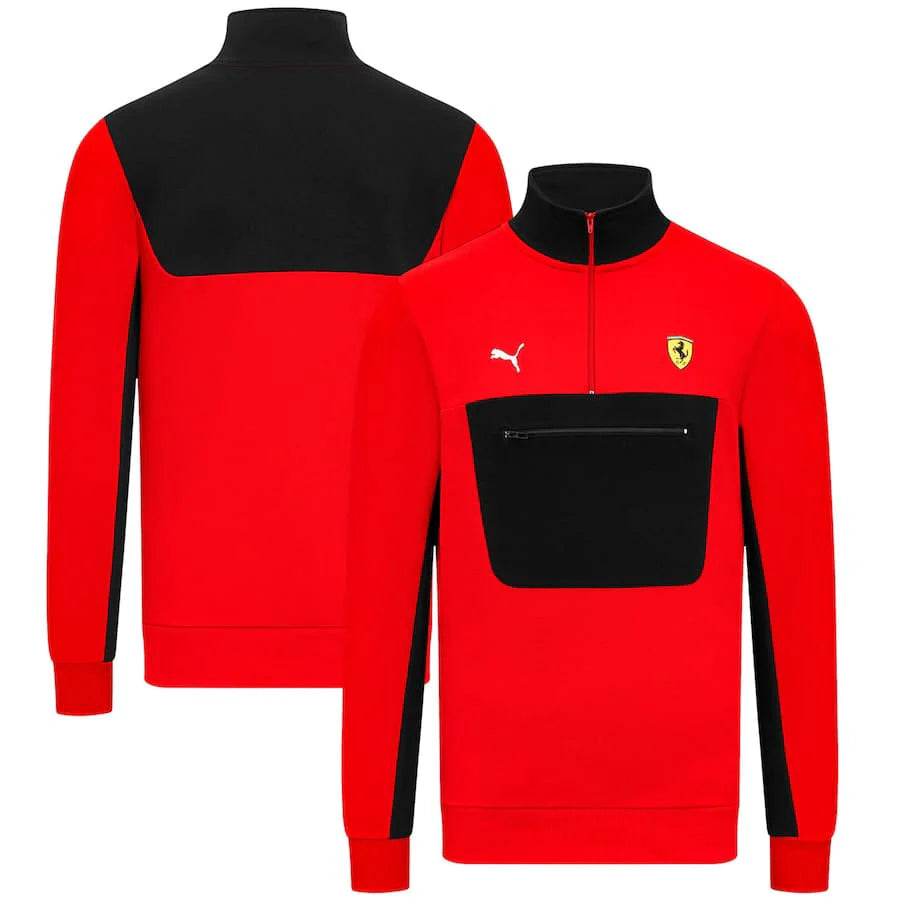 Red&Black Quarter Zip Top