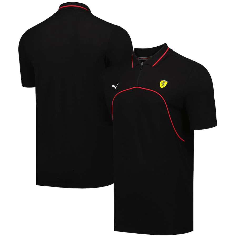 Black&Red strip Race Polo- Black