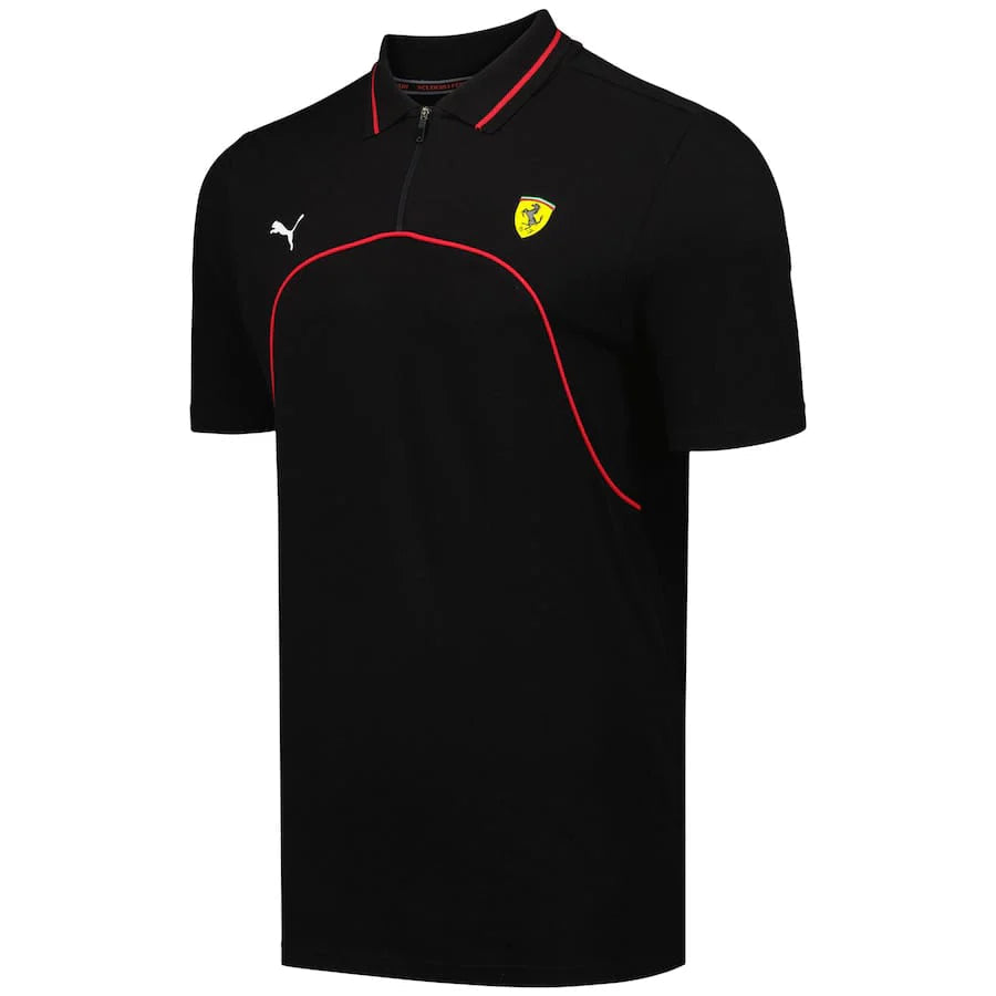 Black&Red strip Race Polo- Black
