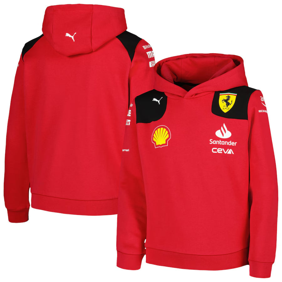 Youth Puma Red Scuderia Ferrari 2023 Team Pullover Hoodie