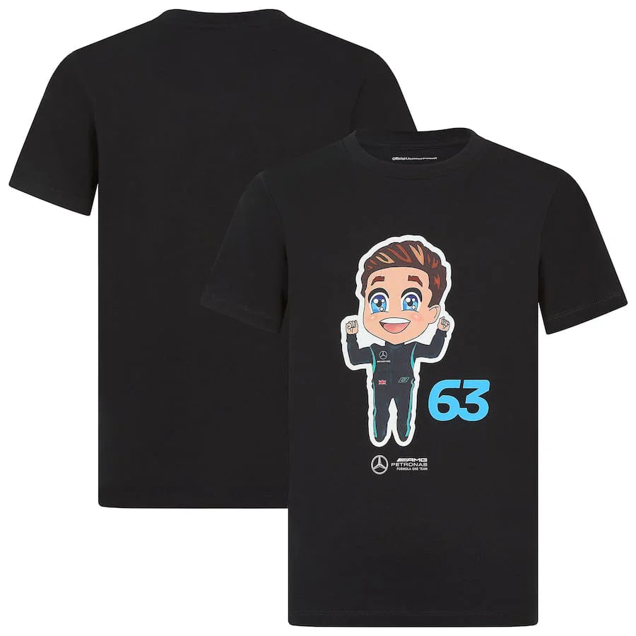 Mercedes AMG Petronas F1 George Russell 63 Caricature T-Shirt