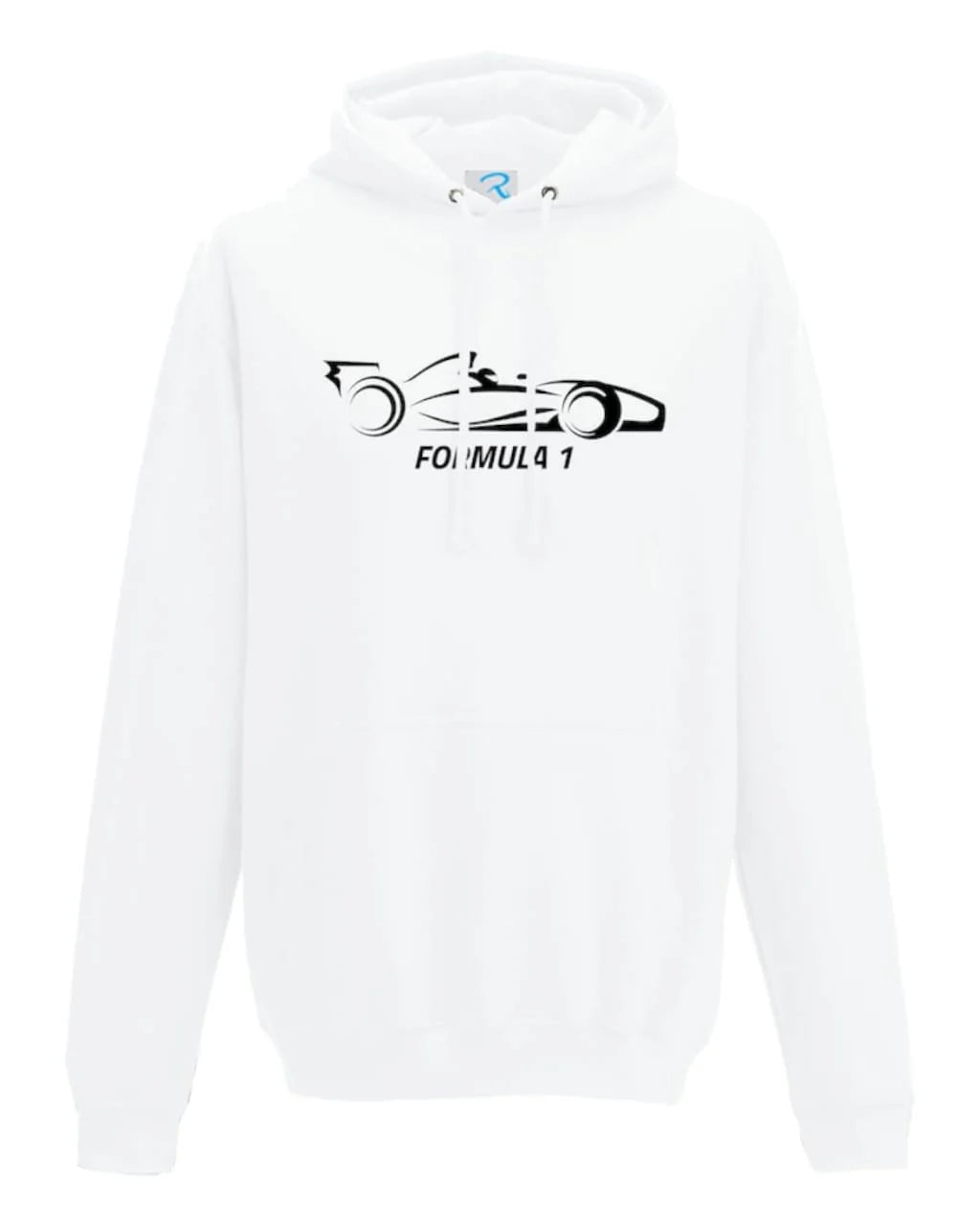 F1 Distressed Car Graphic fleece white Hoodie