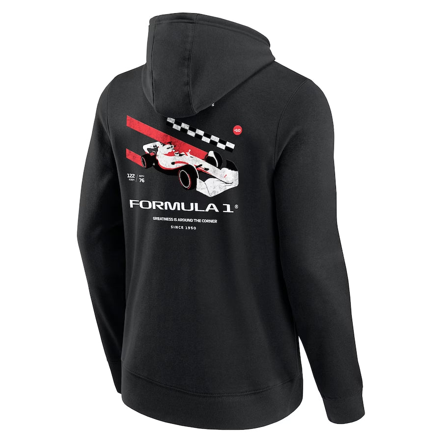 Formula 1 Distressed Car Graphic Hoodie