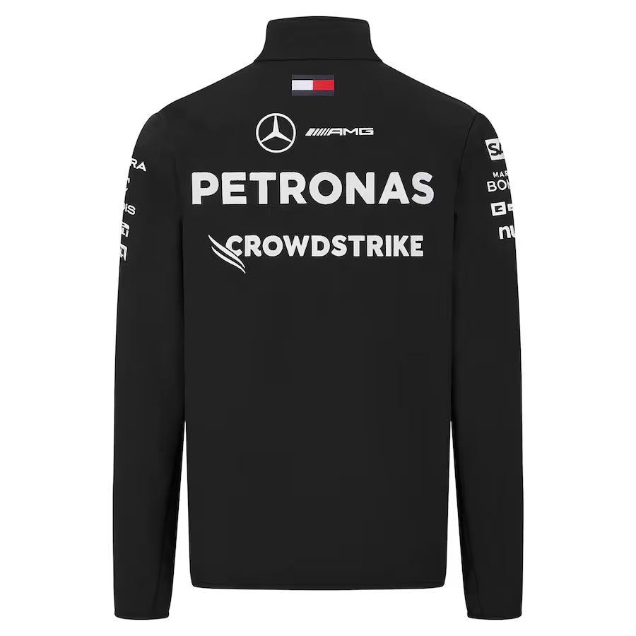 Men's Black Mercedes-AMG Petronas F1 Team 2024 Team Replica Softshell Full-Zip Jacket