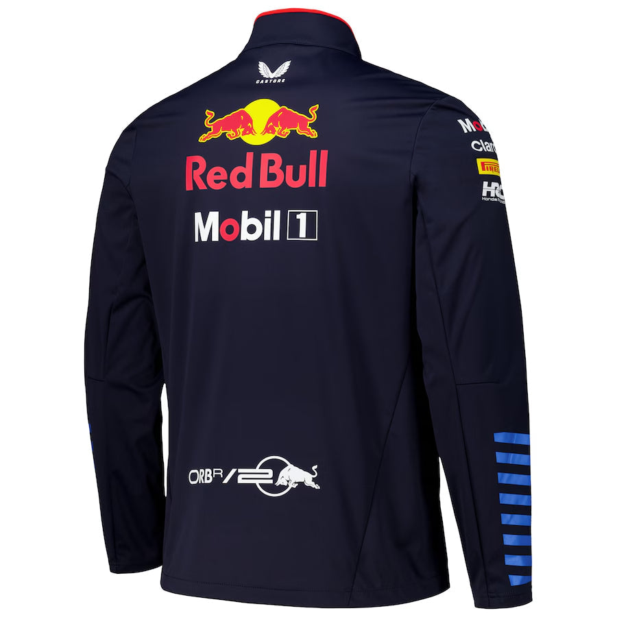 Men's Castore Navy Red Bull Racing 2024 Team Softshell Full-Zip Jacket